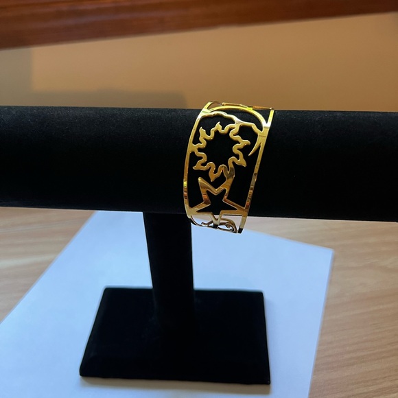 Gold Tone Celestial Cuff Bracelet - Picture 4 of 10